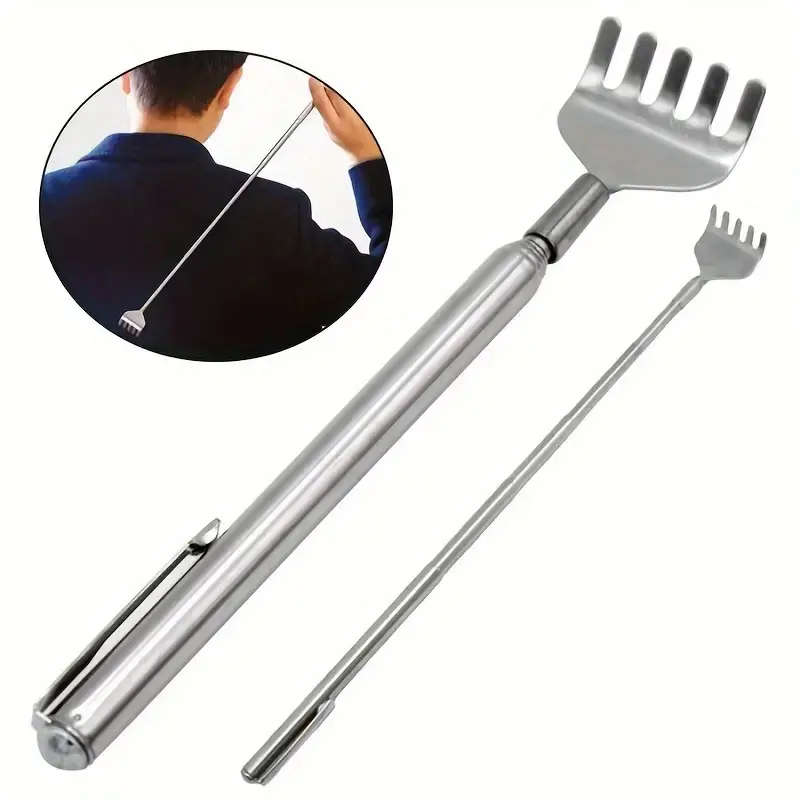 1pcs Extendable Stainless Steel Back Scratcher - 50.01cm Portable Itch Relief Tool Durable Non-Ticki