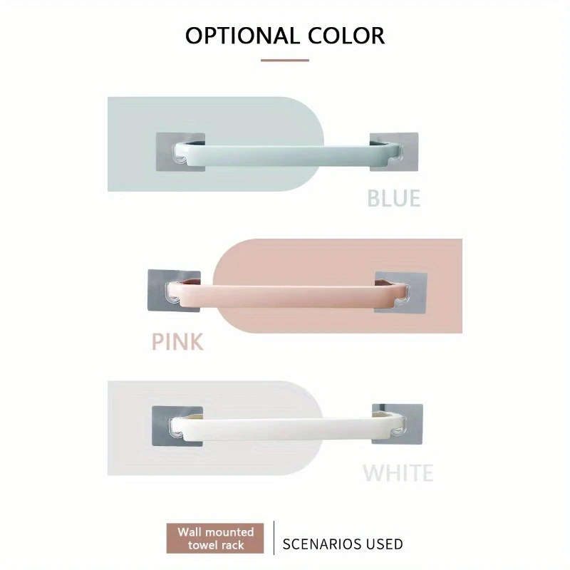 1pc Sesame Cheap Factory Price Multifunctional Wall-Mounted Storage Rack NO Drilling Towel Bar Singl