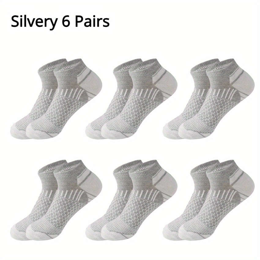 6 Pairs Silvery One Size High Elastic Socks