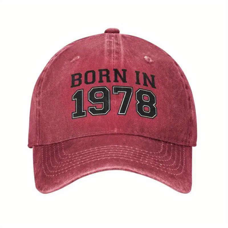 1pc Vintage Born in 50.24meter Baseball Cap Adjustable Dad Hat for Outdoor Activities Sun Prote