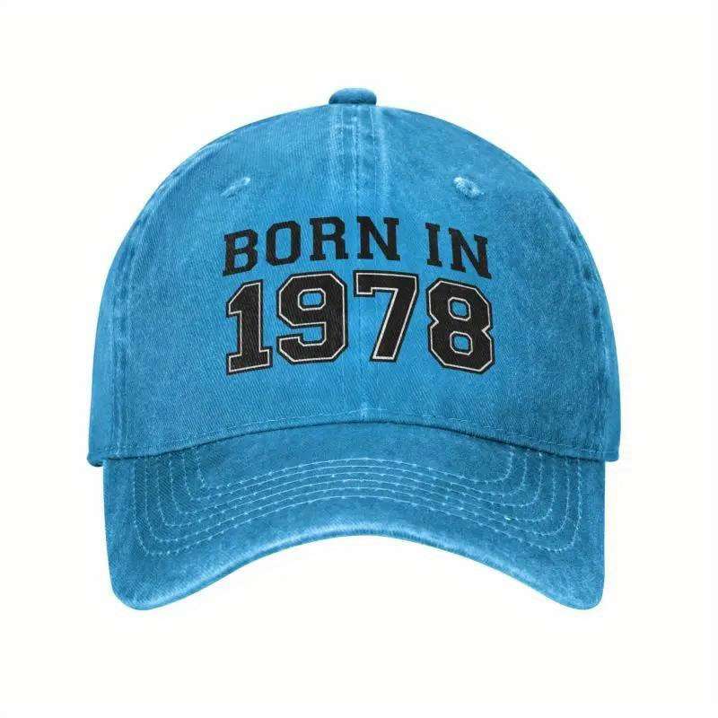 1pc Vintage Born in 50.24meter Baseball Cap Adjustable Dad Hat for Outdoor Activities Sun Prote