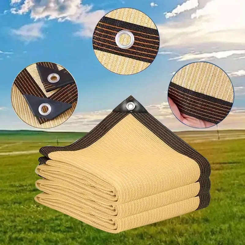 Versatile Yellow Sunshade Net  Easy Install Perfect for Gardens Terraces Camping 3m x 4m