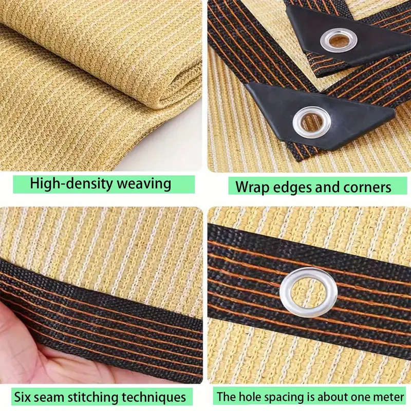 Versatile Yellow Sunshade Net  Easy Install Perfect for Gardens Terraces Camping 3m x 4m