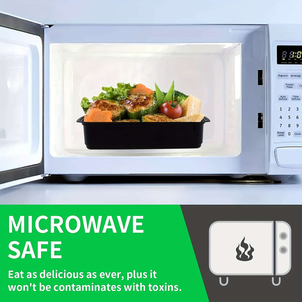 10pcs 16.9oz BPA-Free Plastic Meal Prep Containers Microwave Safe Reusable Stackable Refri