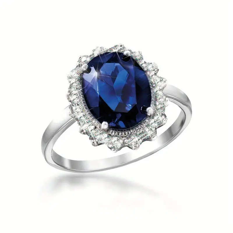 Elegant Dark Blue Pigeon Egg Ring