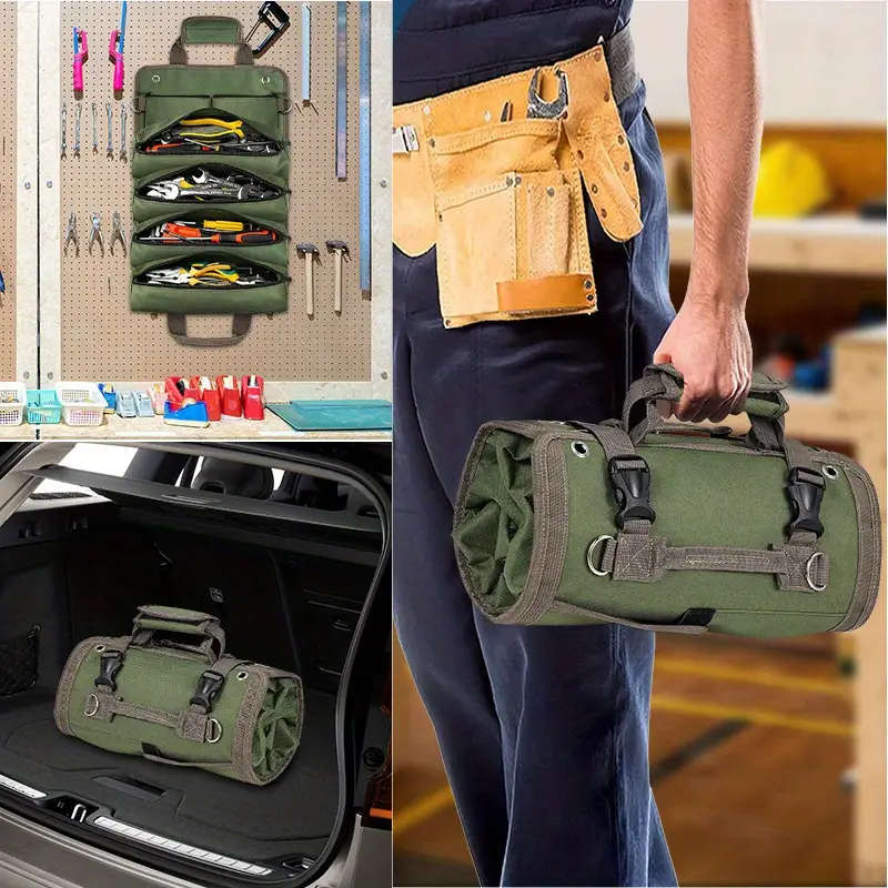1pc Tool Organizer Kit Only Bag Portable Tool Storage Box with 2 Removable Zipper Pouches Mini Carry