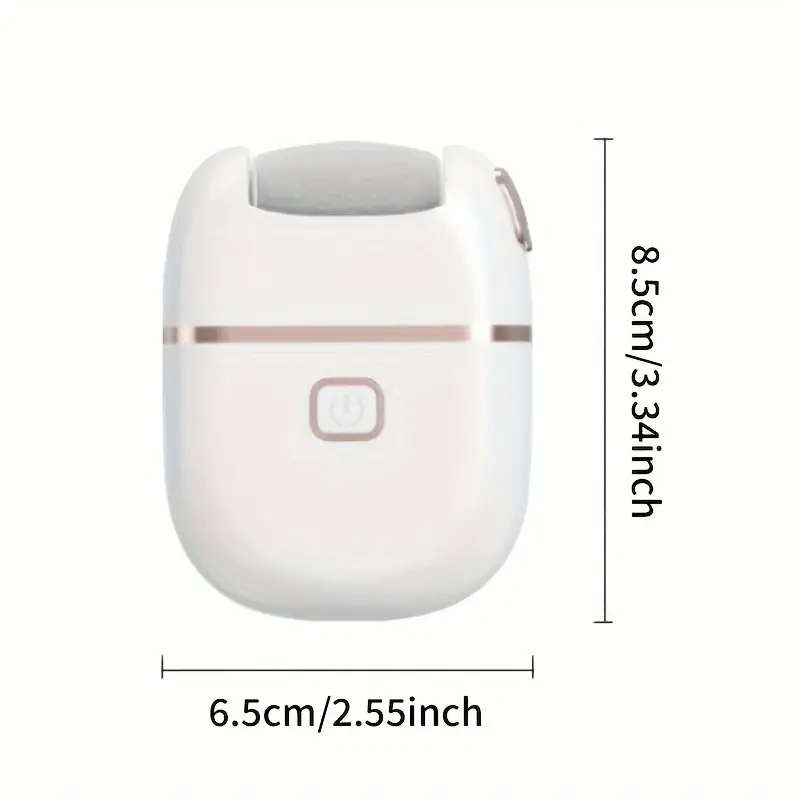 1pc USB Rechargeable Electric Foot File Portable Easy-to-Use with 3 Interchangeable Heads for Smooth