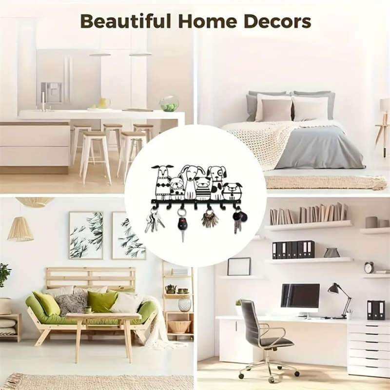 Charming Rustic Metal Key And Hat HookEasy to Install Wall Mount Hook for Home Kitchen