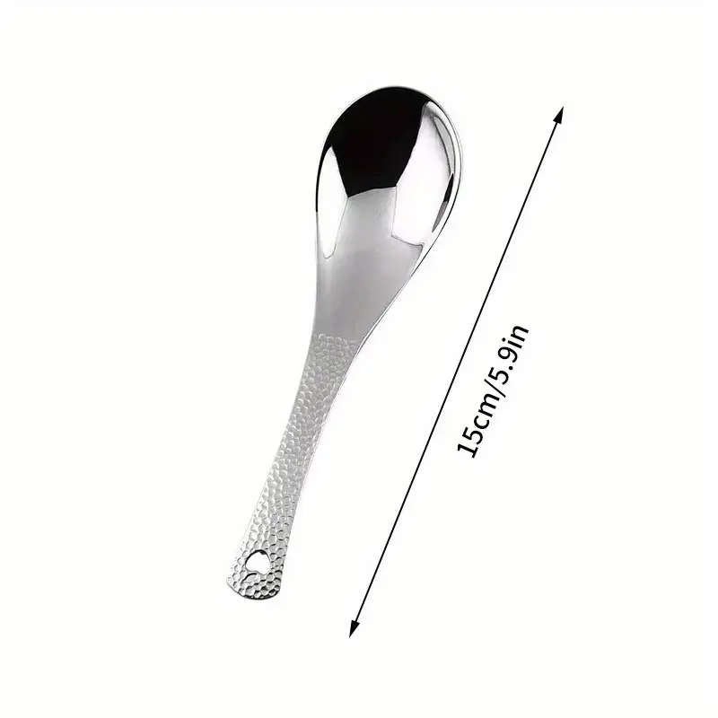3pcs Stainless Steel Soup Spoon Deepened Type Large Capacity Soup Spoon Silvery Mirror Polished Cutl