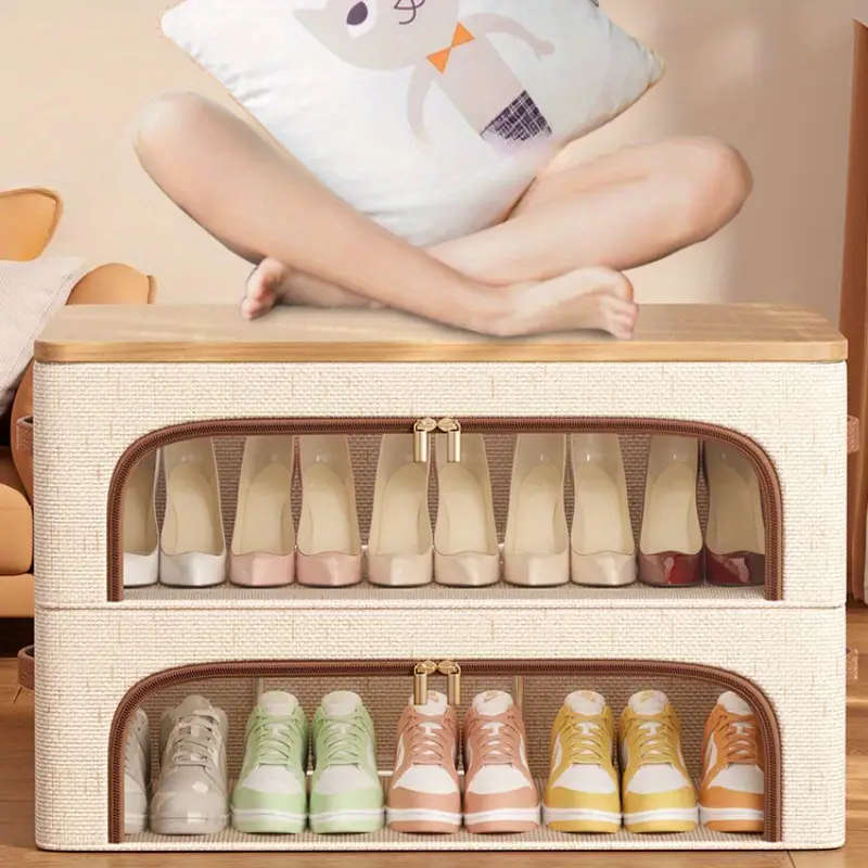 1PCFoldable Shoe Box With Dual Windows
