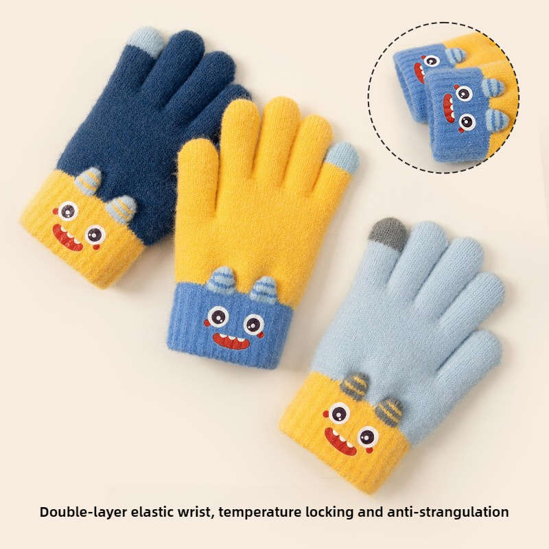 1 Pair Yellow Warm Gloves