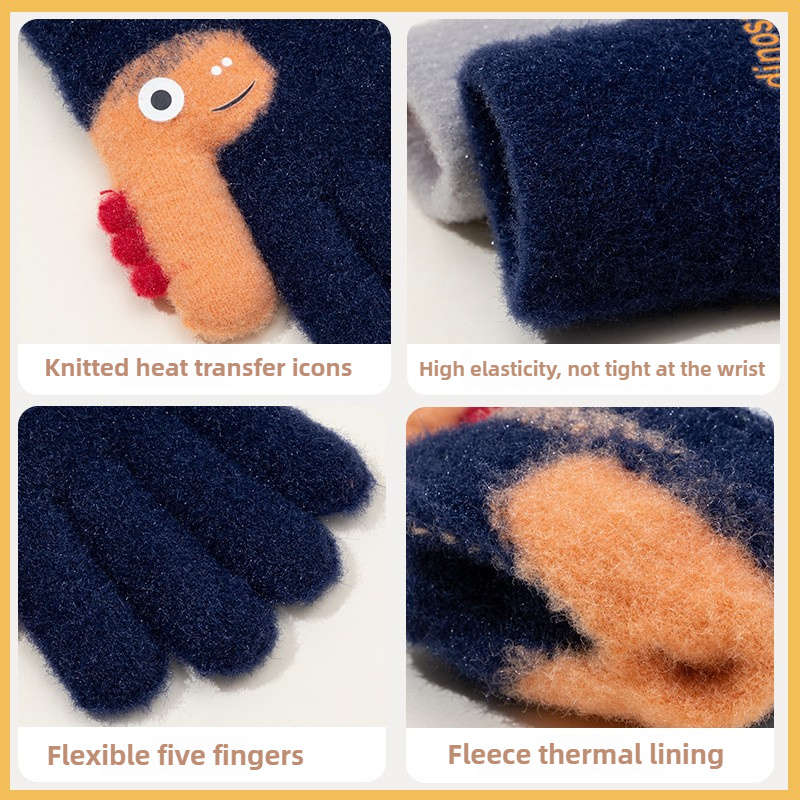 1 Pair Grey Warm Gloves