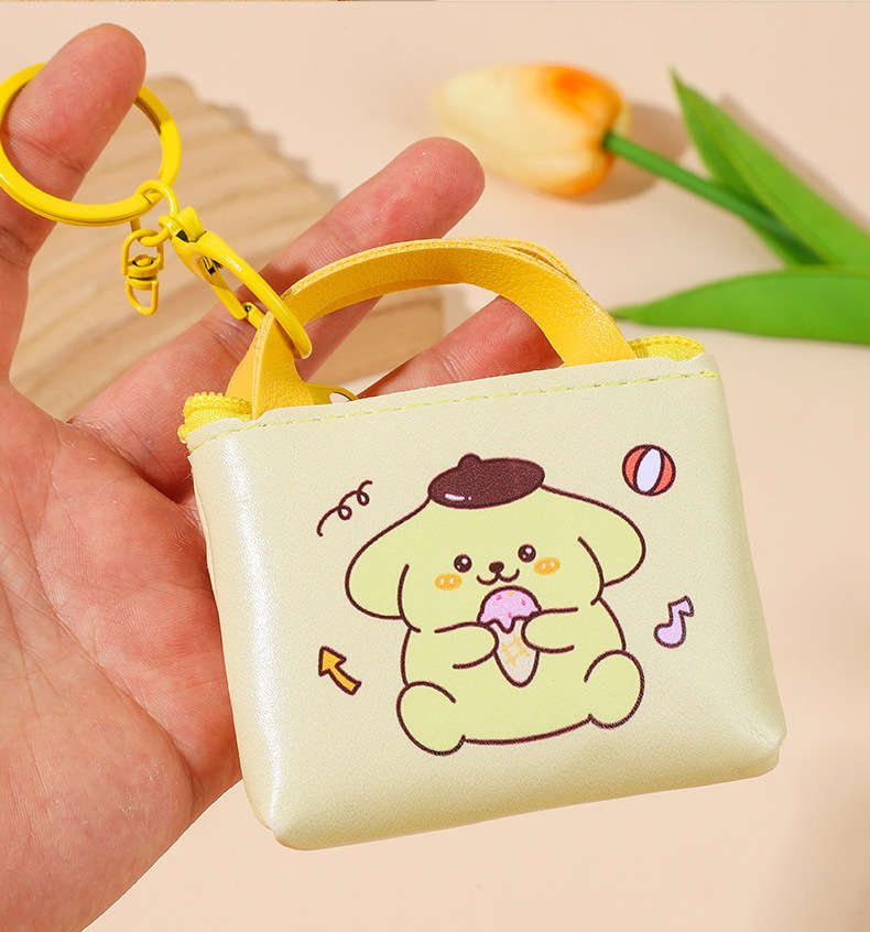 1pc Cute Coin Pouches Wallets with for hello kitty Pudding Dog Bunny Designs Portable Keychai