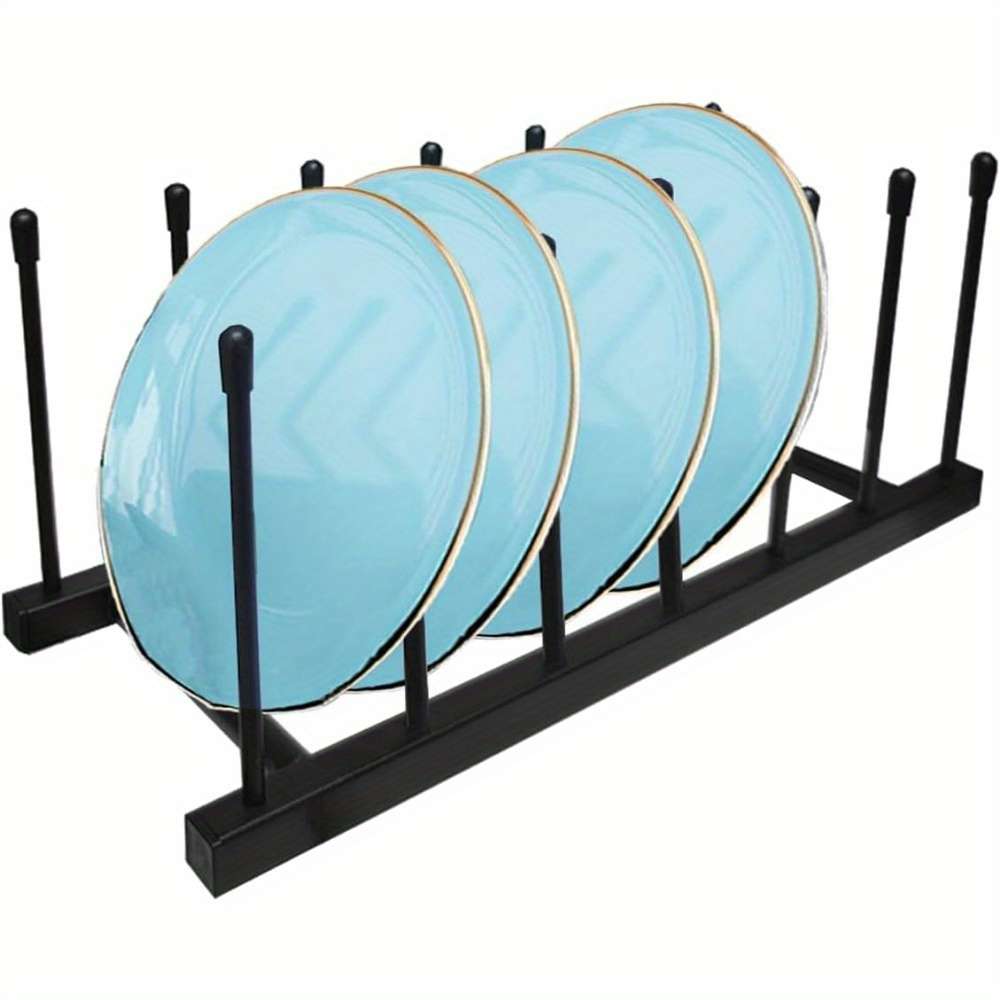 1 Set Space-Saving Kitchen Counter Dish Rack with Baseball Cap Display Durable Black Metal an