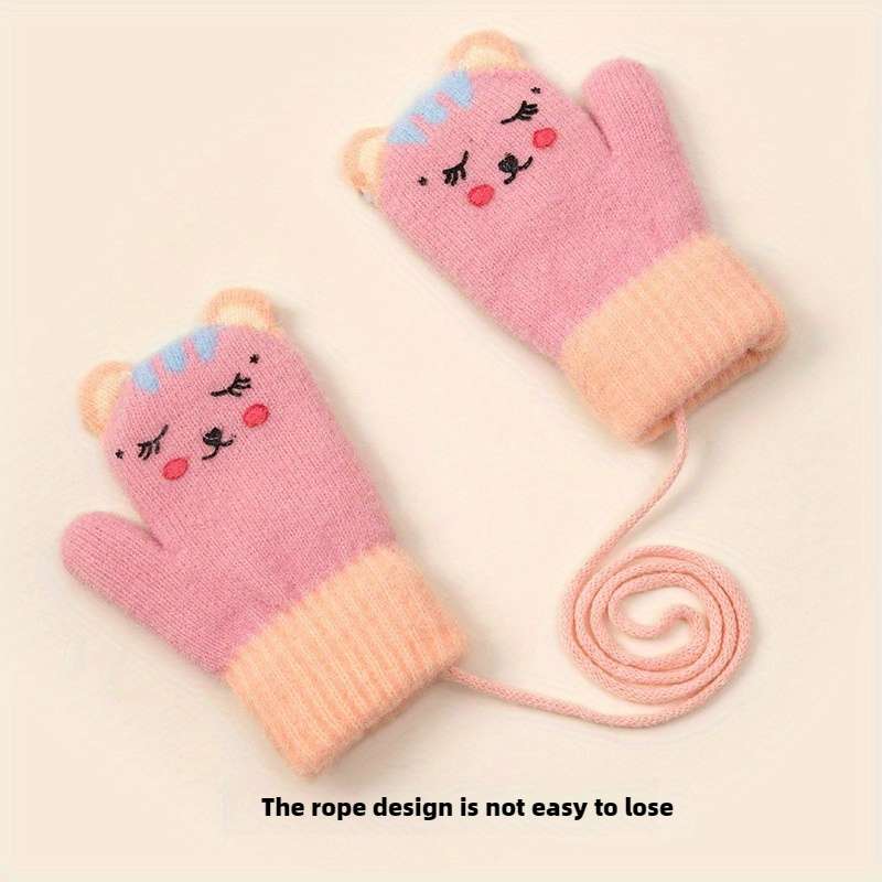 1 Pair Bean Paste Blue Warm Gloves