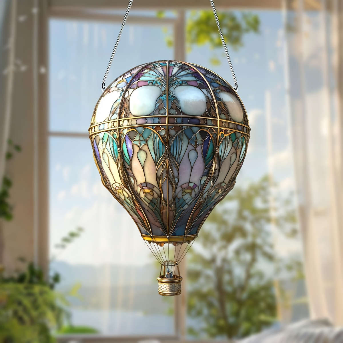 2D Flat plane hot air balloon sunbather animal theme earth day decoration home ga
