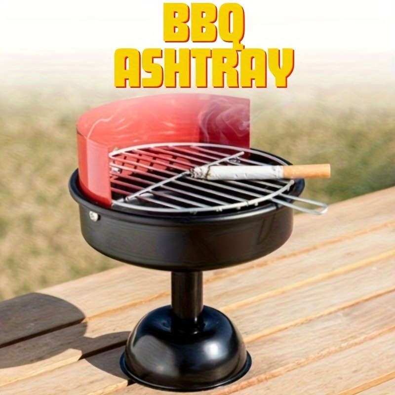 1pc A Creative Barbecue Grill-Shaped Ashtray Suitable for Home Office And Outdoor Use.