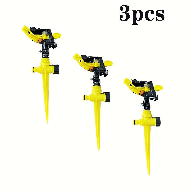 3Pcs Heavy Duty Rotating Lawn Sprinkler With Adjustable Spray