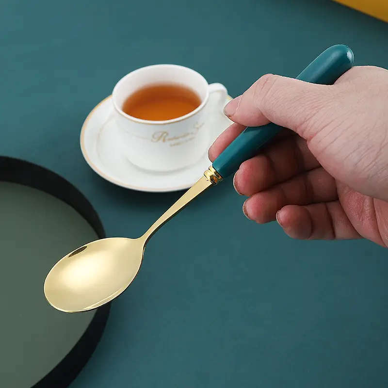 8 Piece Stainless Steel Long Handle Spoon Set