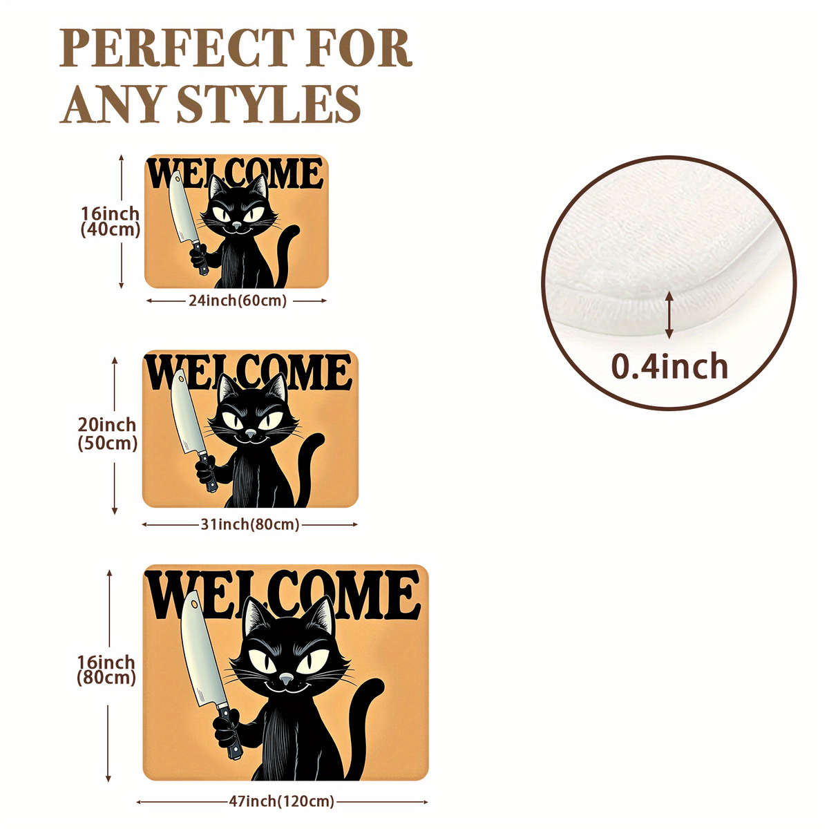 1Pc 15.75x23.62inch 40x60cm Floor Mat