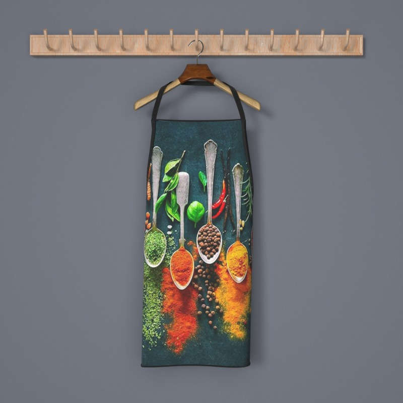 1pc Vibrant Spice Design Kitchen Apron Extra Large Sleeveless Durable Polyester Ideal for Cook