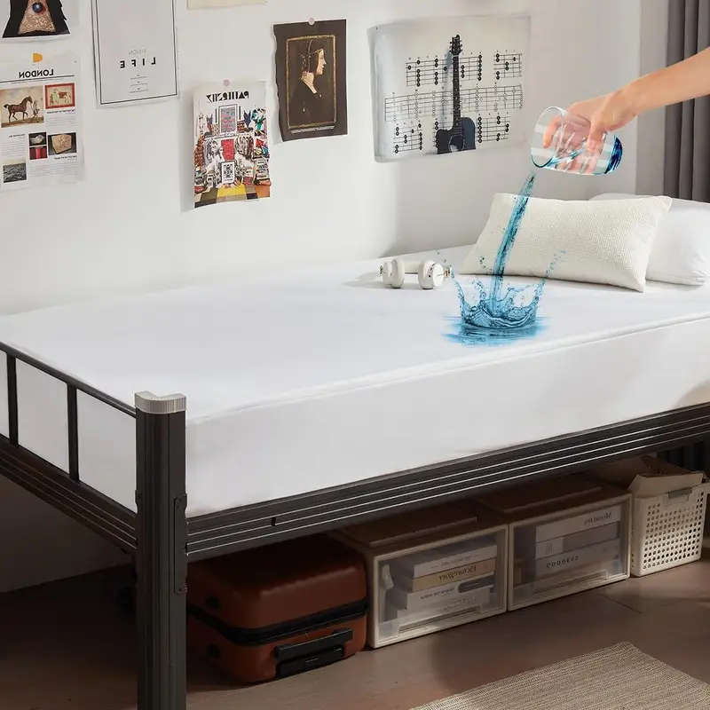 Waterproof Mattress Protector With Deep Pockets Breathable Noiseless Bed Cover 200x220cm