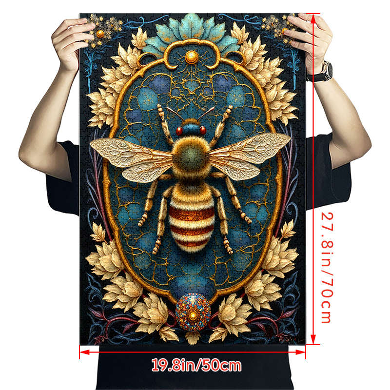 1000pcs Jigsaw Puzzle Vibrant Bees Floral Design Waterproof Scratch-Resistant