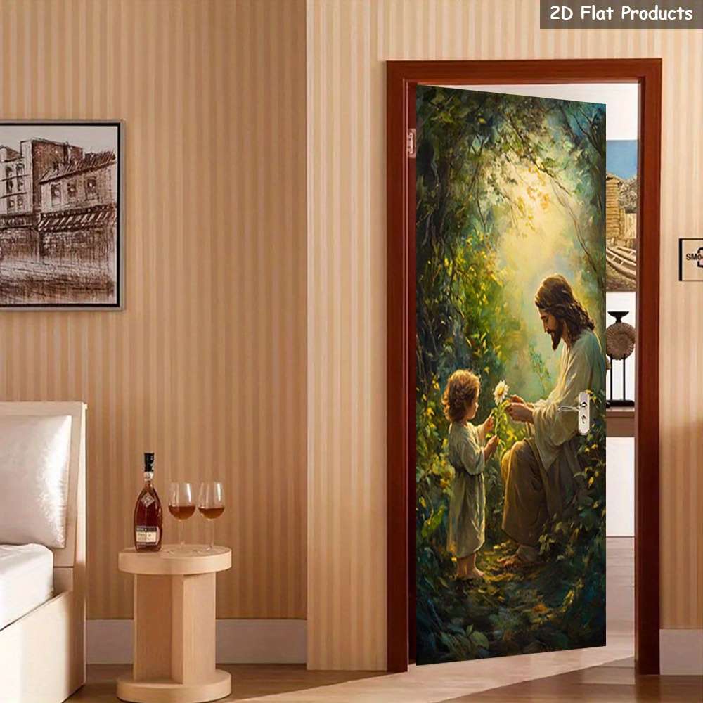 1pc 95.0x209.8cm Jesus Christian Themed Stickers