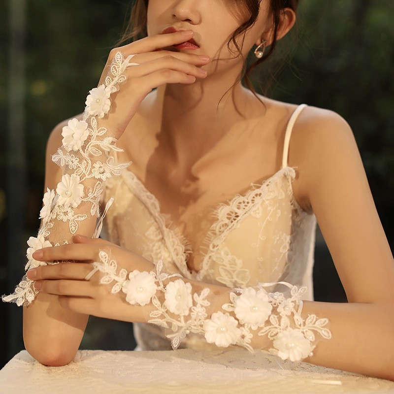 1 Pair Pure White Bridal Wedding Gloves