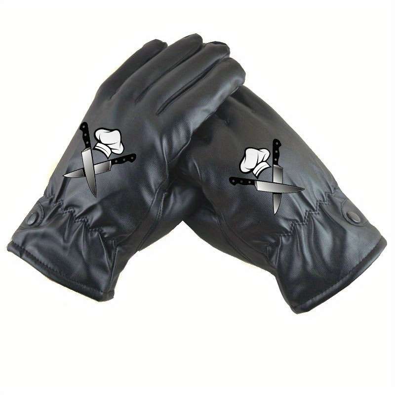 1 Pair Black Warm Gloves