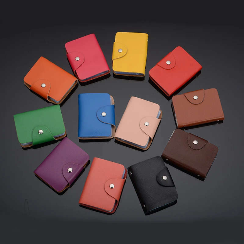 Leather Card Holder 12 Slots Bank Card Wallet Document Organizer Party Supplies No Power Require