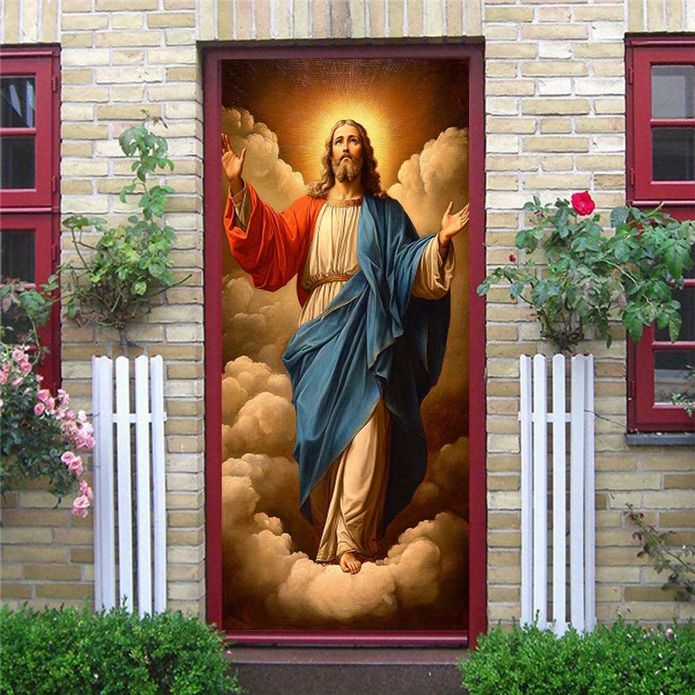 1pc 76.96x199.9cm Jesus Christian Themed Stickers