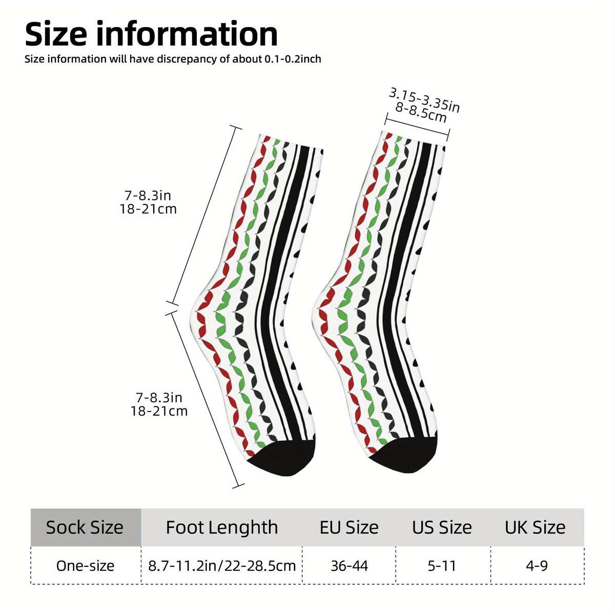 1 Pair Multicolor One Size Socks