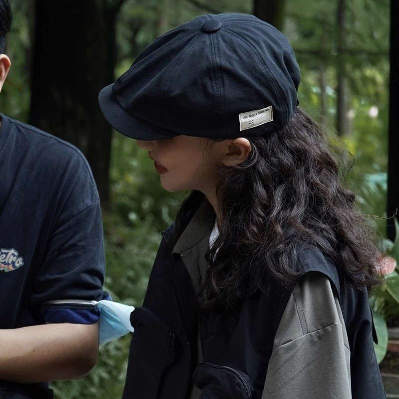 1pc Japanese Vintage-Inspired Flat Cap for Couples Lightweight Stretchy Hand Washable Ideal fo