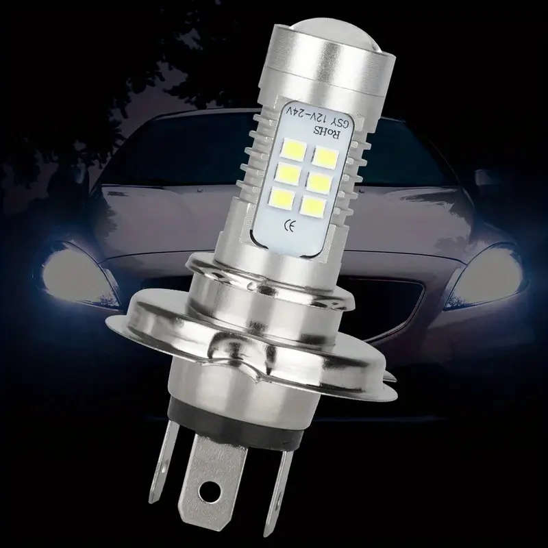 2pcs H4 LED Headlights Car Fog Waterproof LED Bulb 9003 12V 24V 6000K