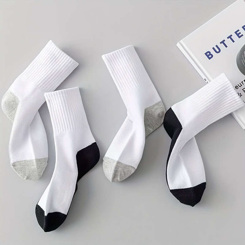 5Pcs Sock Grey White