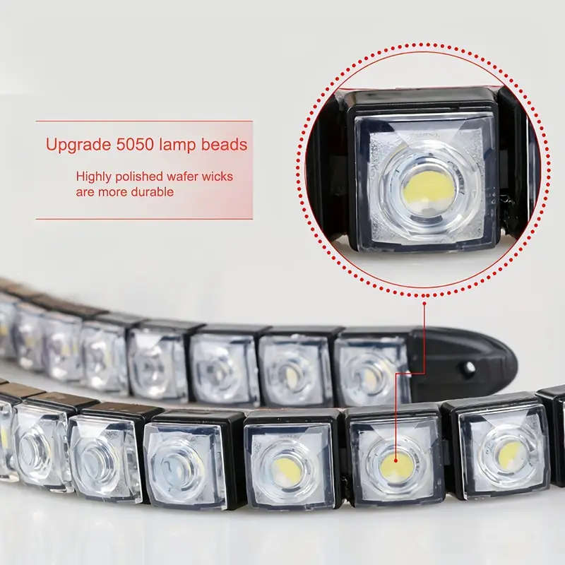 2pcs Flexible 10LED Snake Car Ice Blue Lights for Vehicles Hardwired