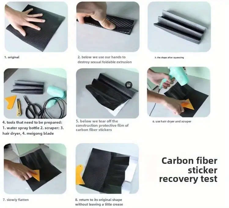 1 Roll 3D Nano Carbon Fiber Car Door Sill Protector 1m PVC Waterproof Anti-Scratch Adhesive Tape