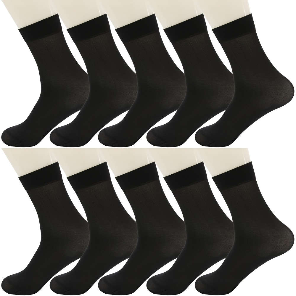 10 Pairs In Dark Blue One Size High Elastic Socks