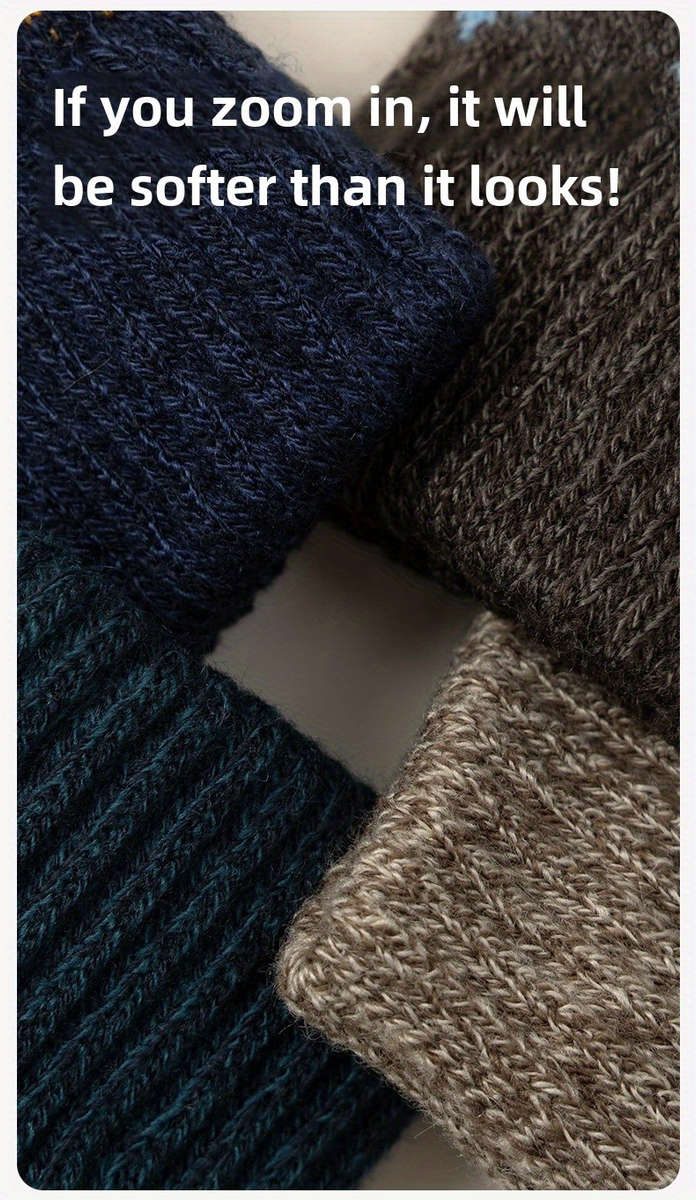 1 Pair Blue Green Warm Gloves