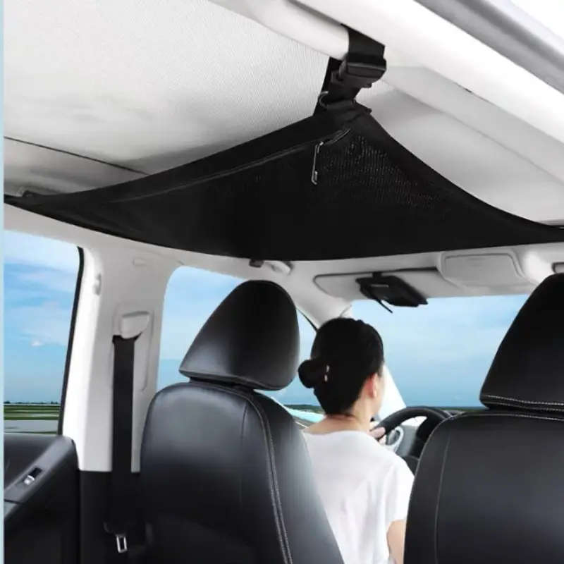 1 Large-Capacity Roof Storage Net With Expandable Mesh Storage Bag