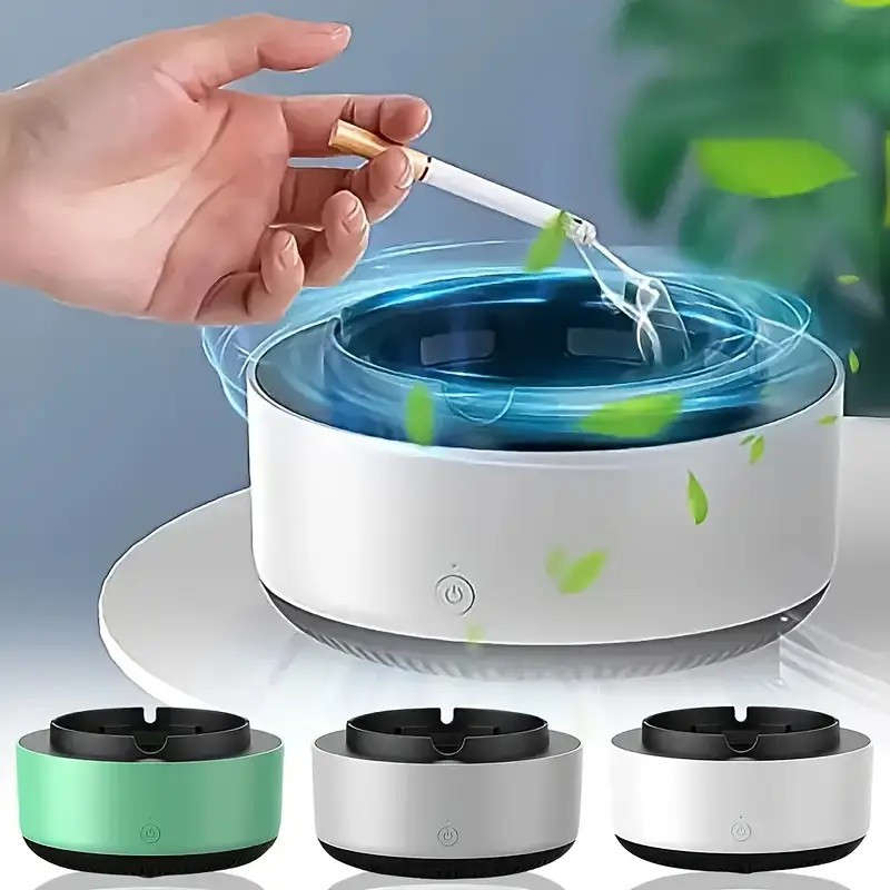 1pc A Battery-Powered Ashtray Designed for Home Use That Smartly Eliminates Secondhand Smoke And Od