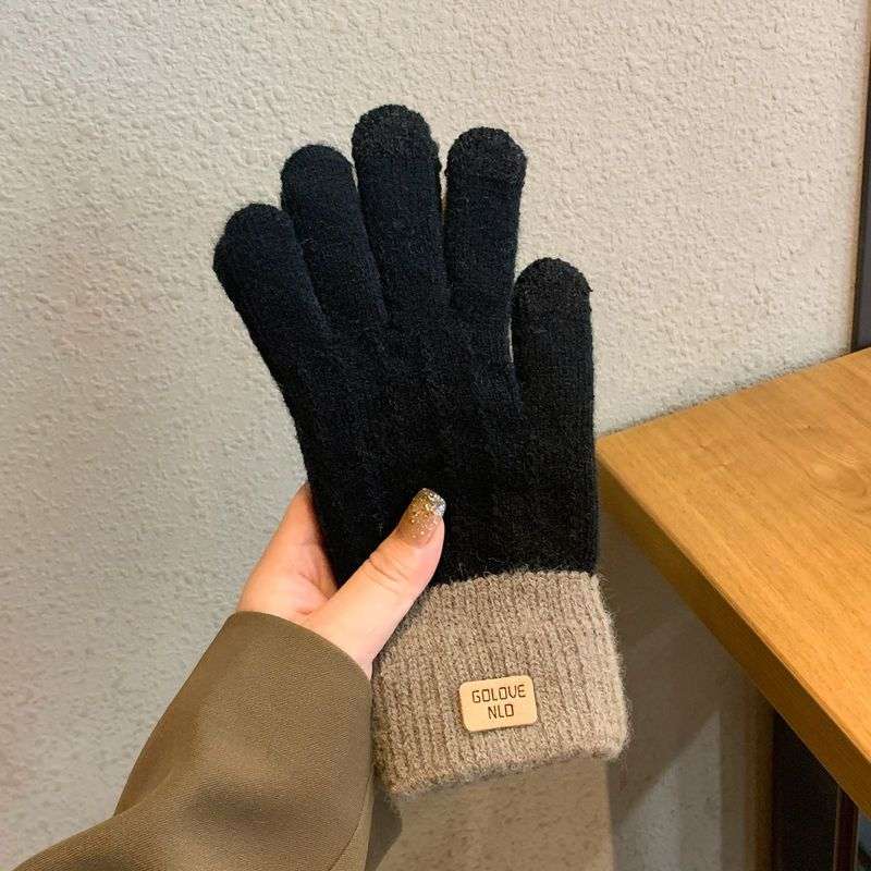 1 Pair Dark Gray Warm Gloves