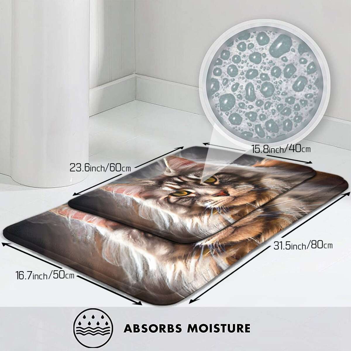 1Pc 50x80cm Art Floor Mat