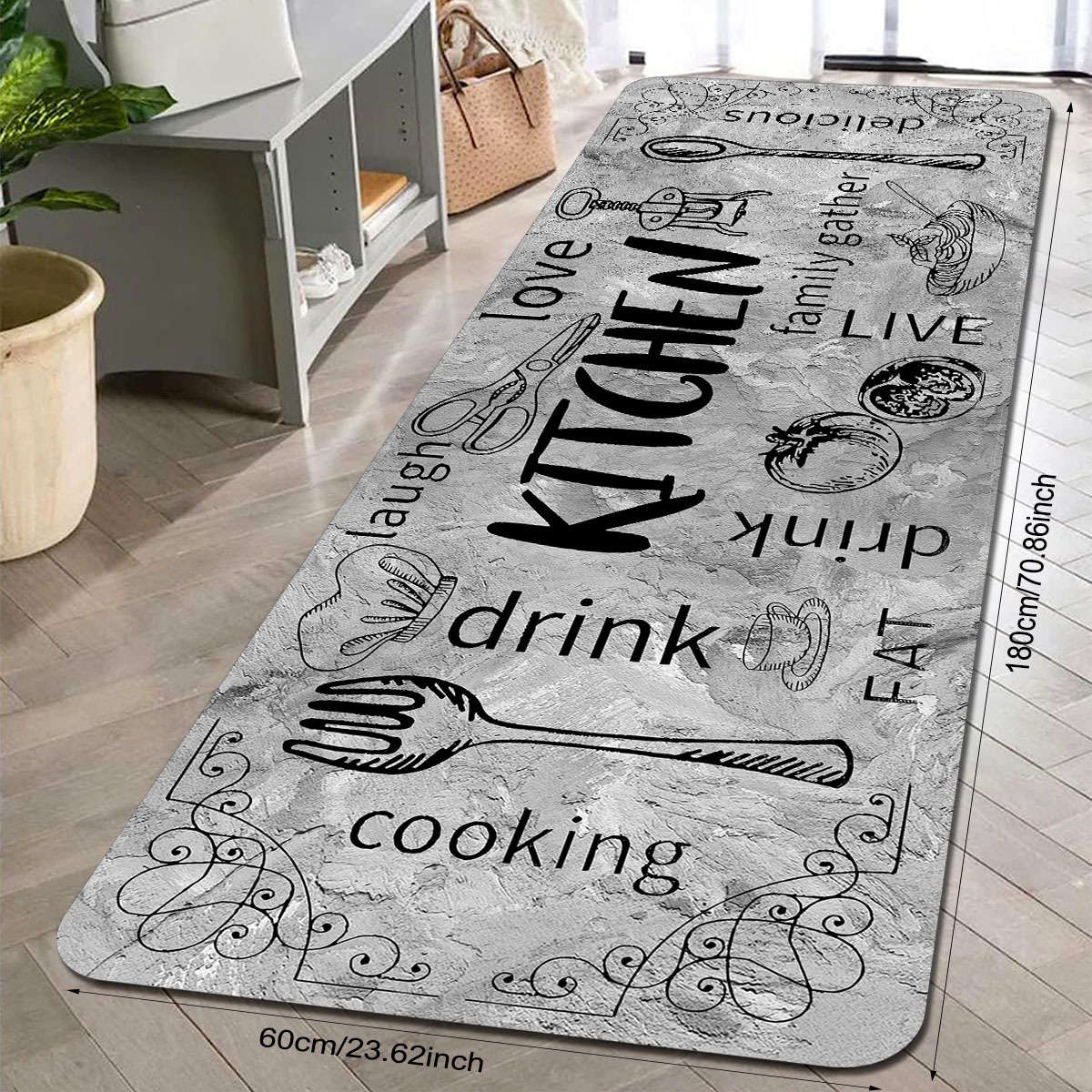 1Pc 23.6x70.9inch 60x180cm Floor Mat