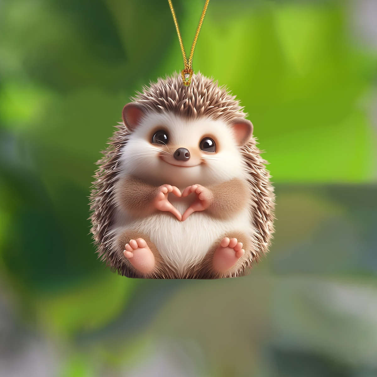 2D Flat Acrylic Hedgehog Crystal Pendant
