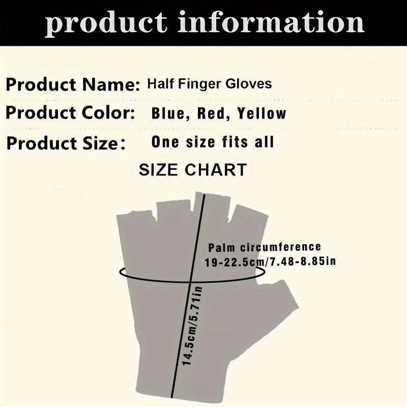 1 Pair Blue One Size Outdoor Sports Gloves