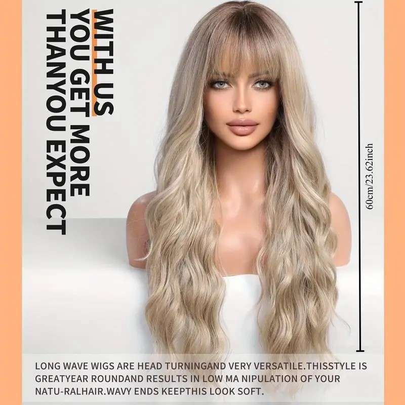 1Pc Brown Gradient 66.04cm Fashion Design Wig