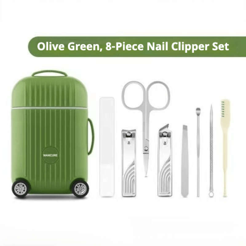8pcs Stainless Steel Nail Clippers Set Mini Luggage Luggage Nail Clippers Set Including File