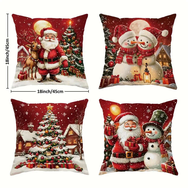 4-Piece Christmas Pillowcase Set